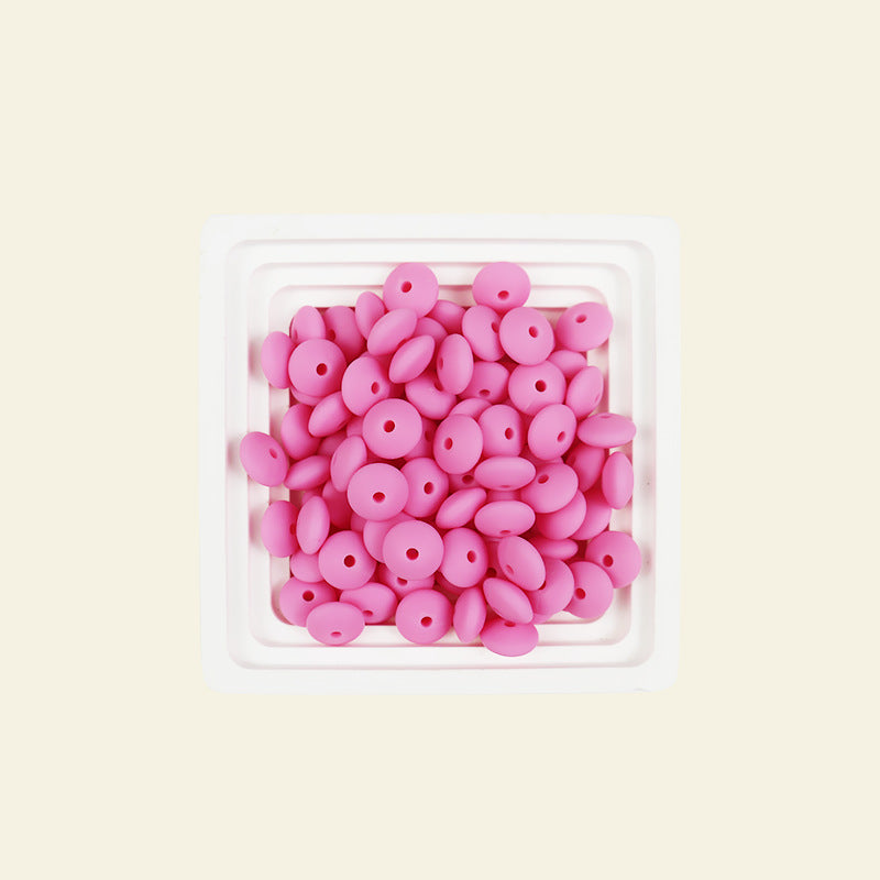 Wholesale  100pcs/pack Silicone single color 12mm abacus beads flat beads